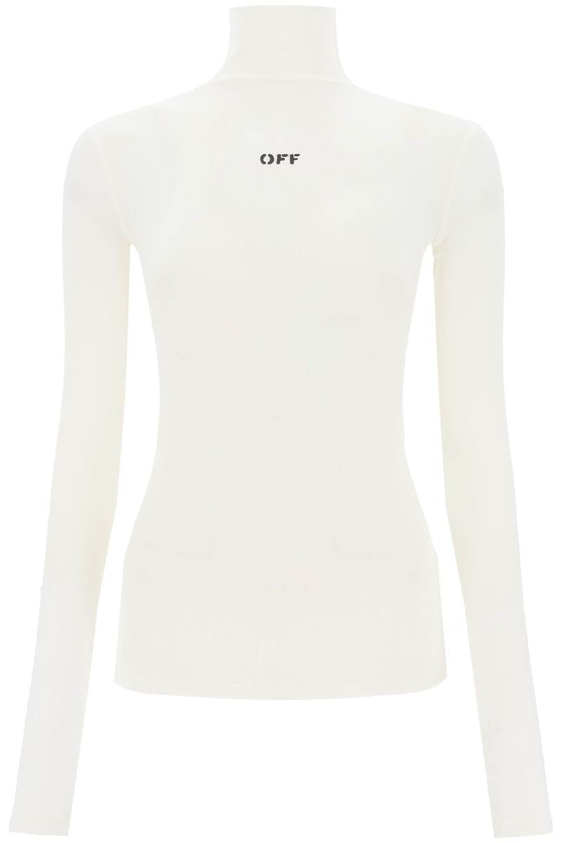 Off-White FUNNEL-NECK T-SHIRT WITH OFF LOGO - 1