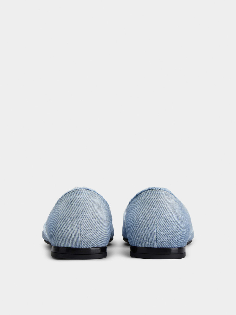 Roger Vivier Dorsay Metal Buckle Ballerinas in Denim outlook