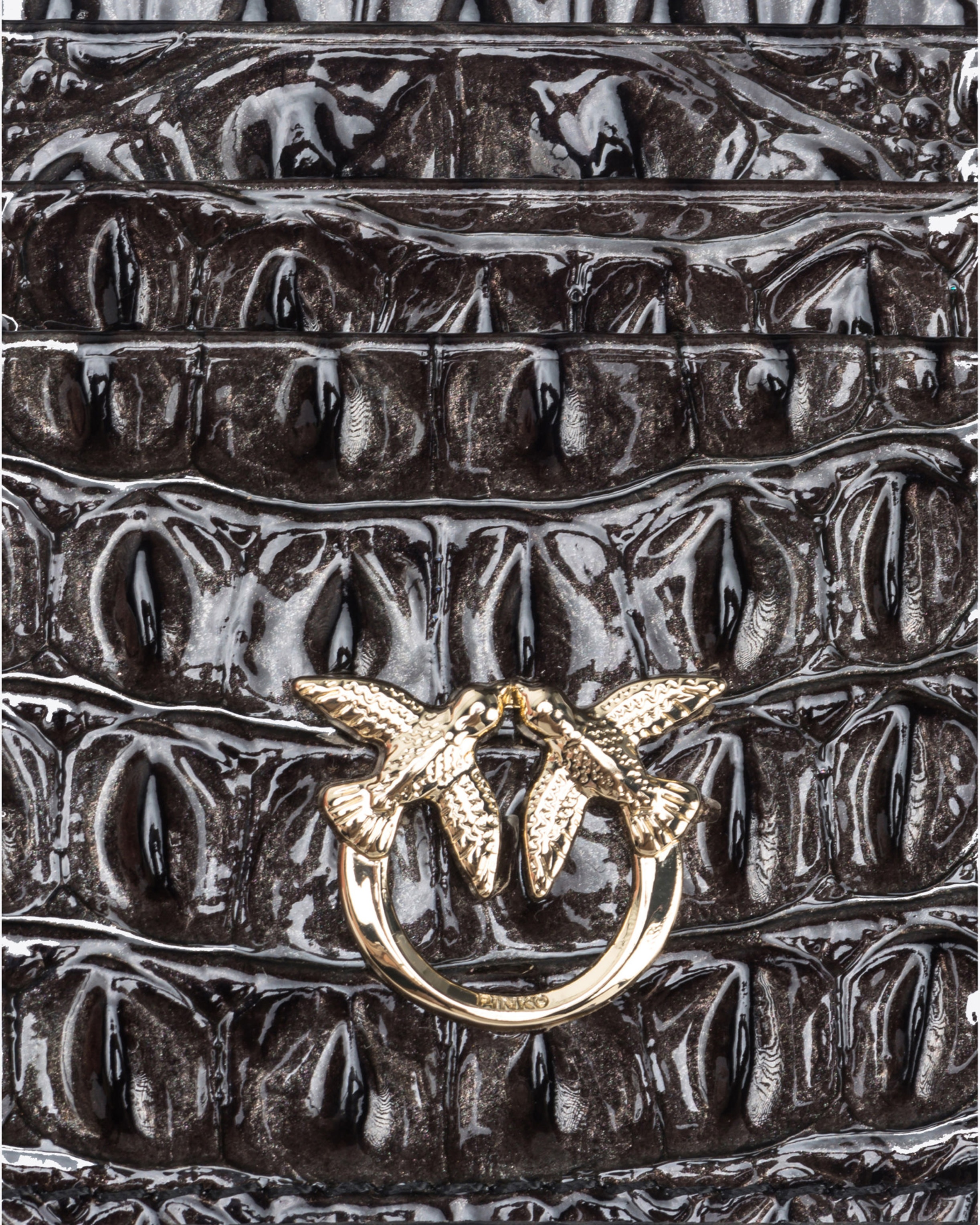 PINKO GALLERIA CROC-PRINT LEATHER CARD HOLDER - 4