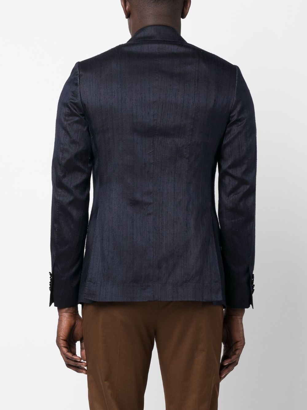 double-breasted silk blazer - 4