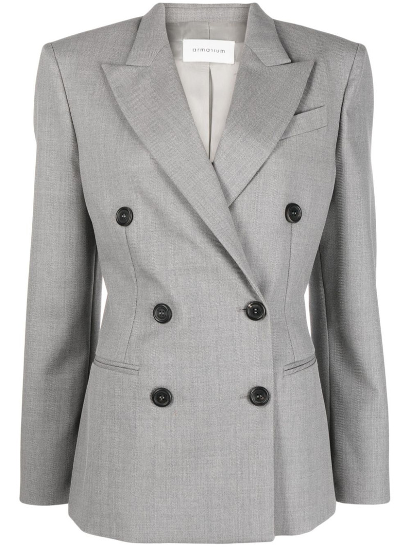 notched lapels double-breasted blazer - 1