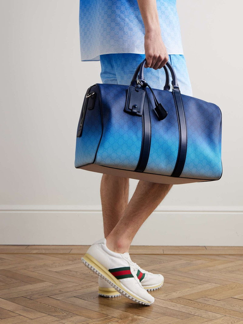 GUCCI GG Shade Dégradé Leather-Trimmed Monogrammed Coated-Canvas Duffle Bag outlook