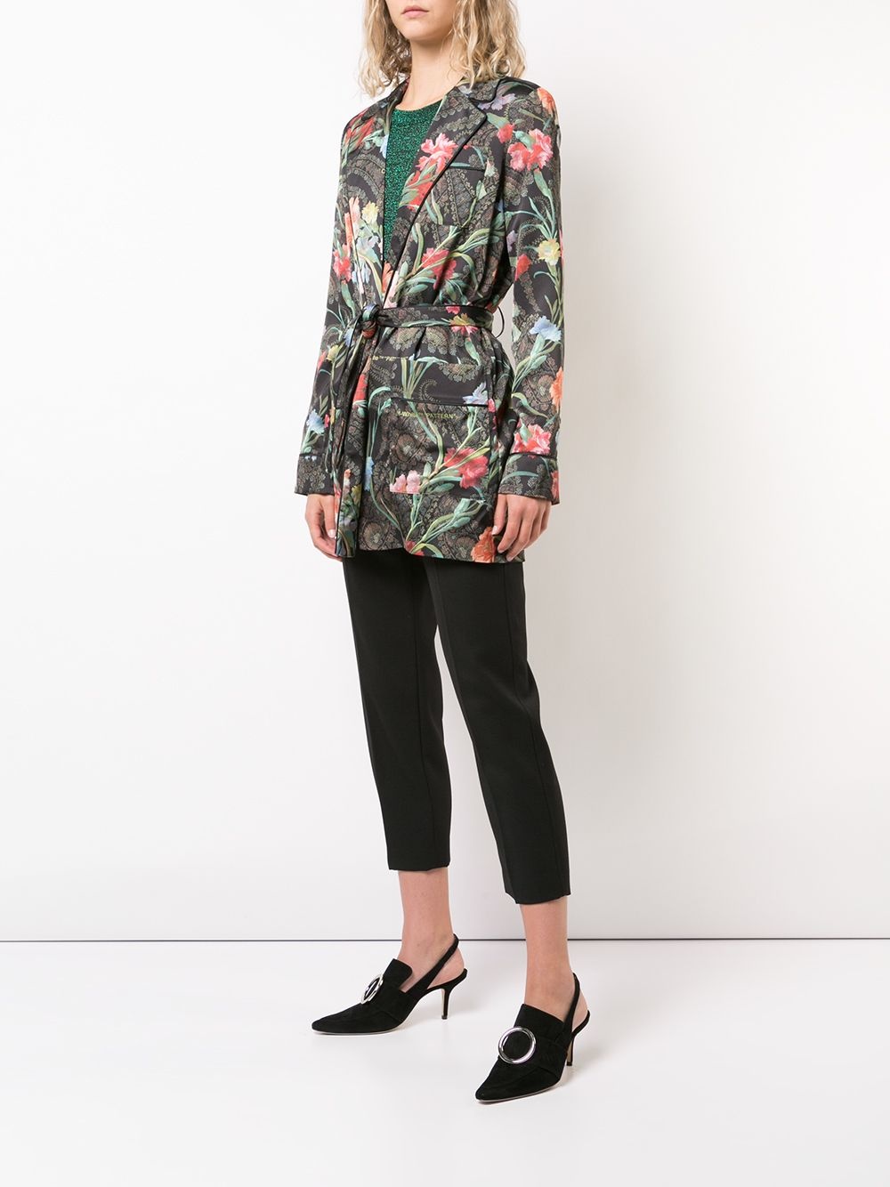 floral belted jacket - 3