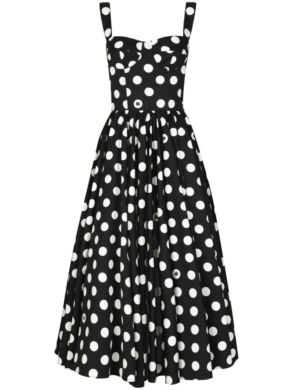 polka-dot corset midi dress - 1