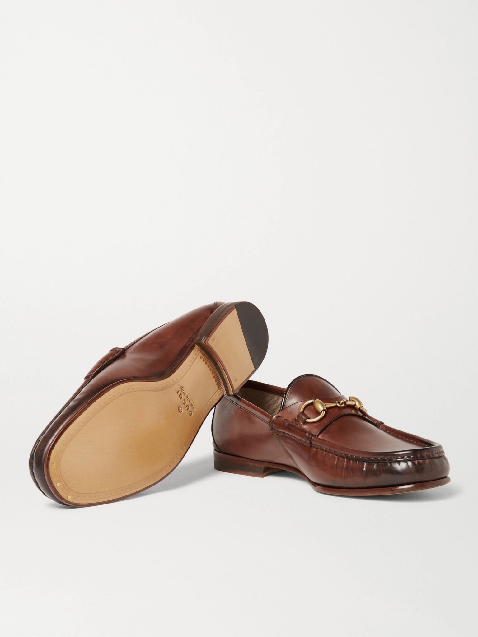 Roos Horsebit Burnished-Leather Loafers - 7