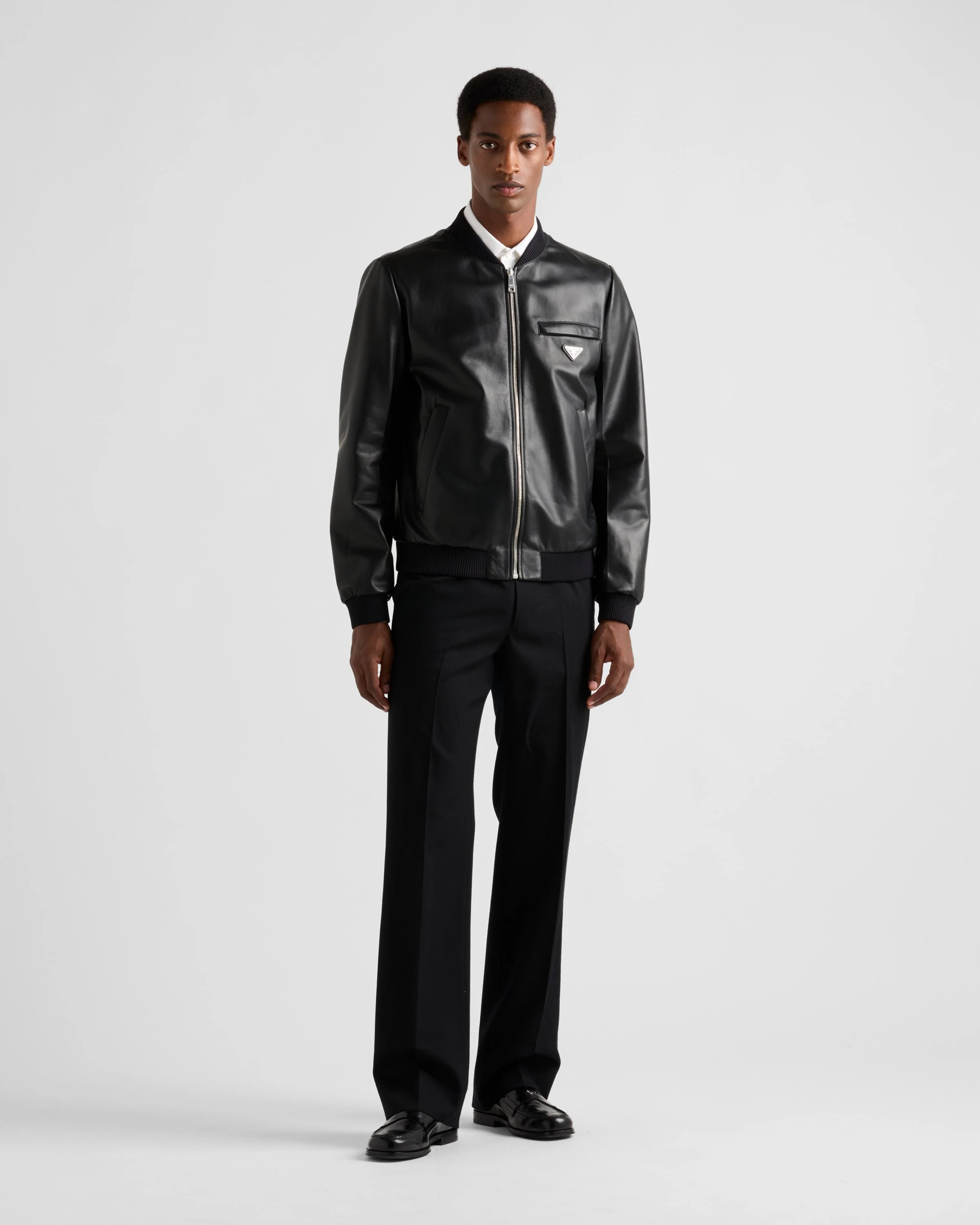 ジャケット・アウター PRADA 2012s reversible leather jacket 54 Prada Nappa leather bomber jacket | REVERSIBLE