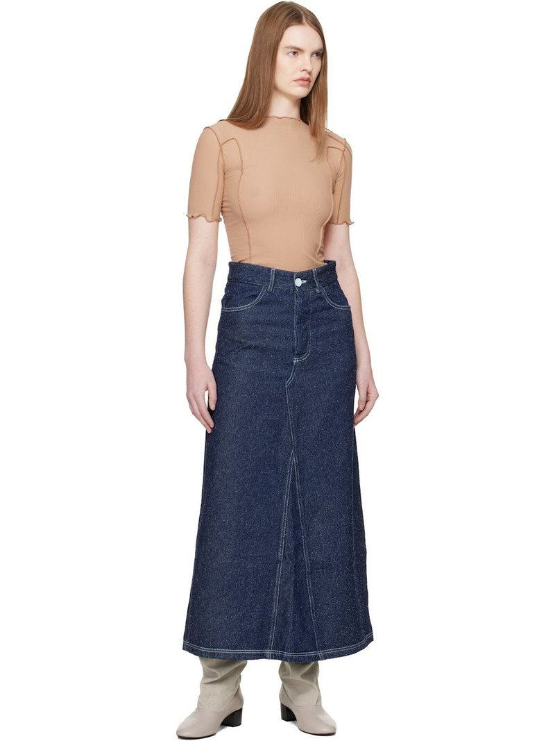 BASERANGE Blue Tajo Denim Maxi Skirt outlook