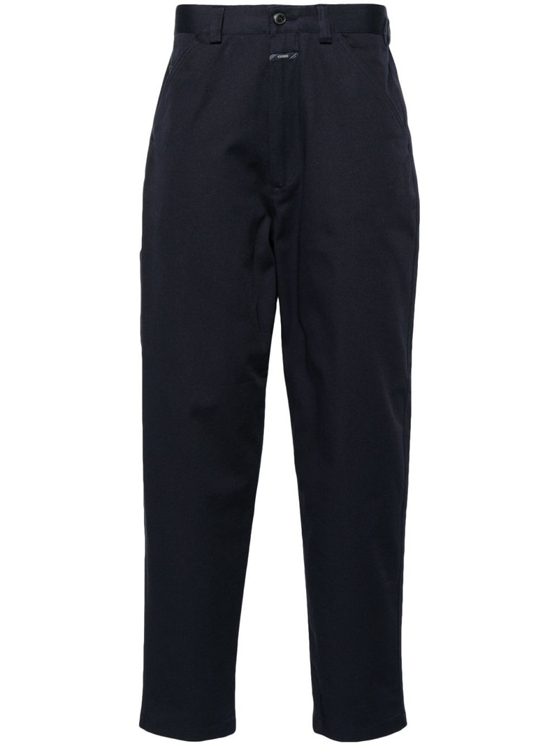 tapered-leg twill trousers 1