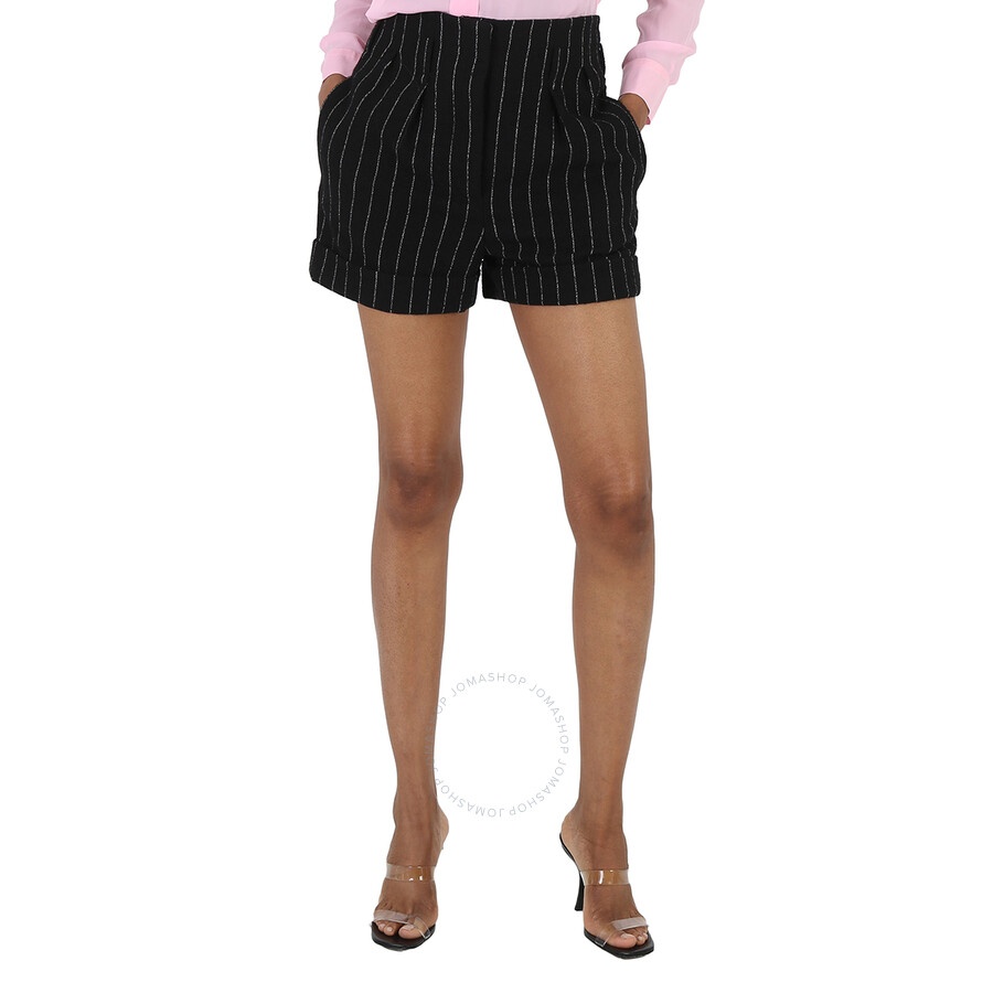 Moschino Ladies Black Stretch Pinstripe Shorts, Brand Size 40 (US Size 6) - 3