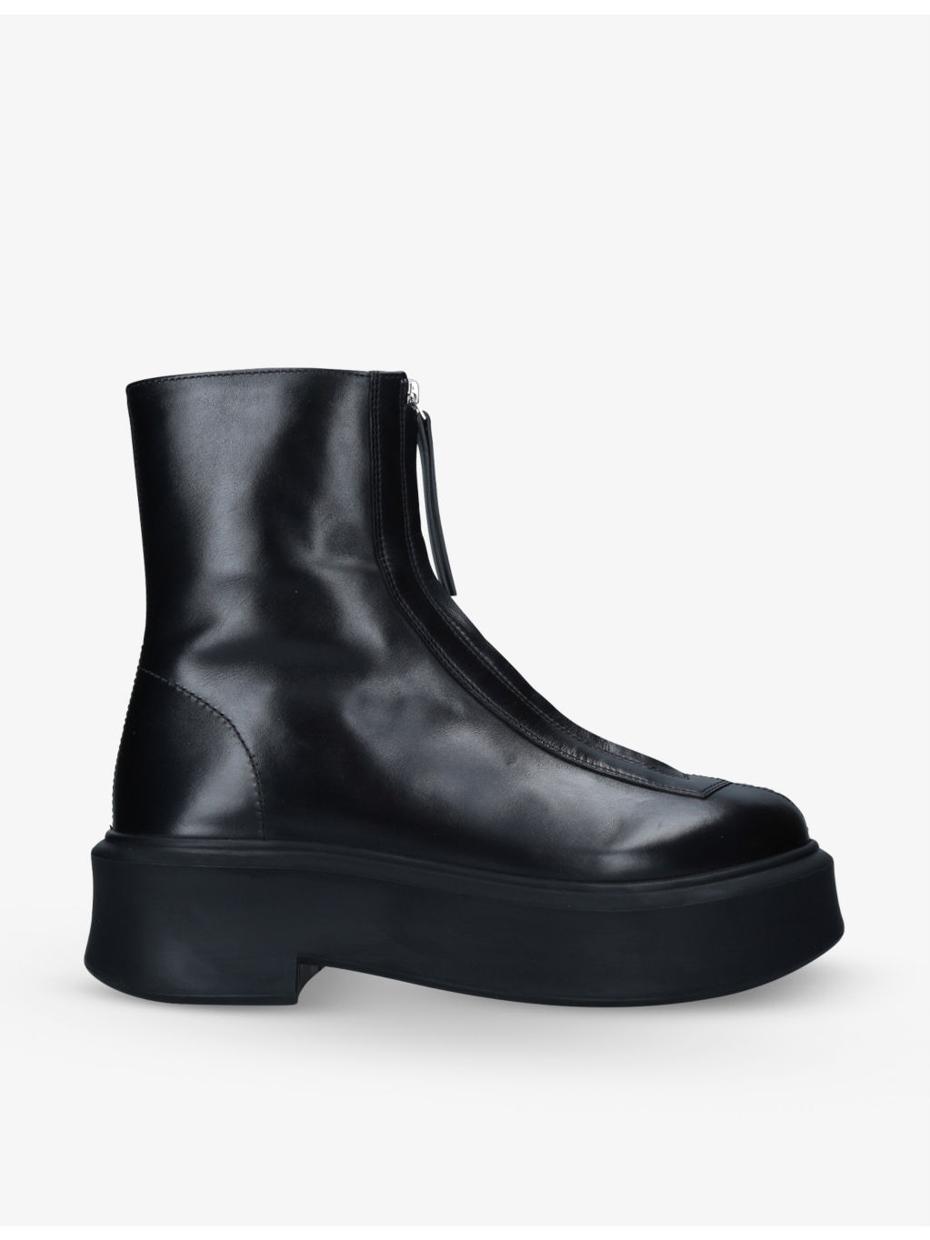 Zipped leather ankle boots - 1