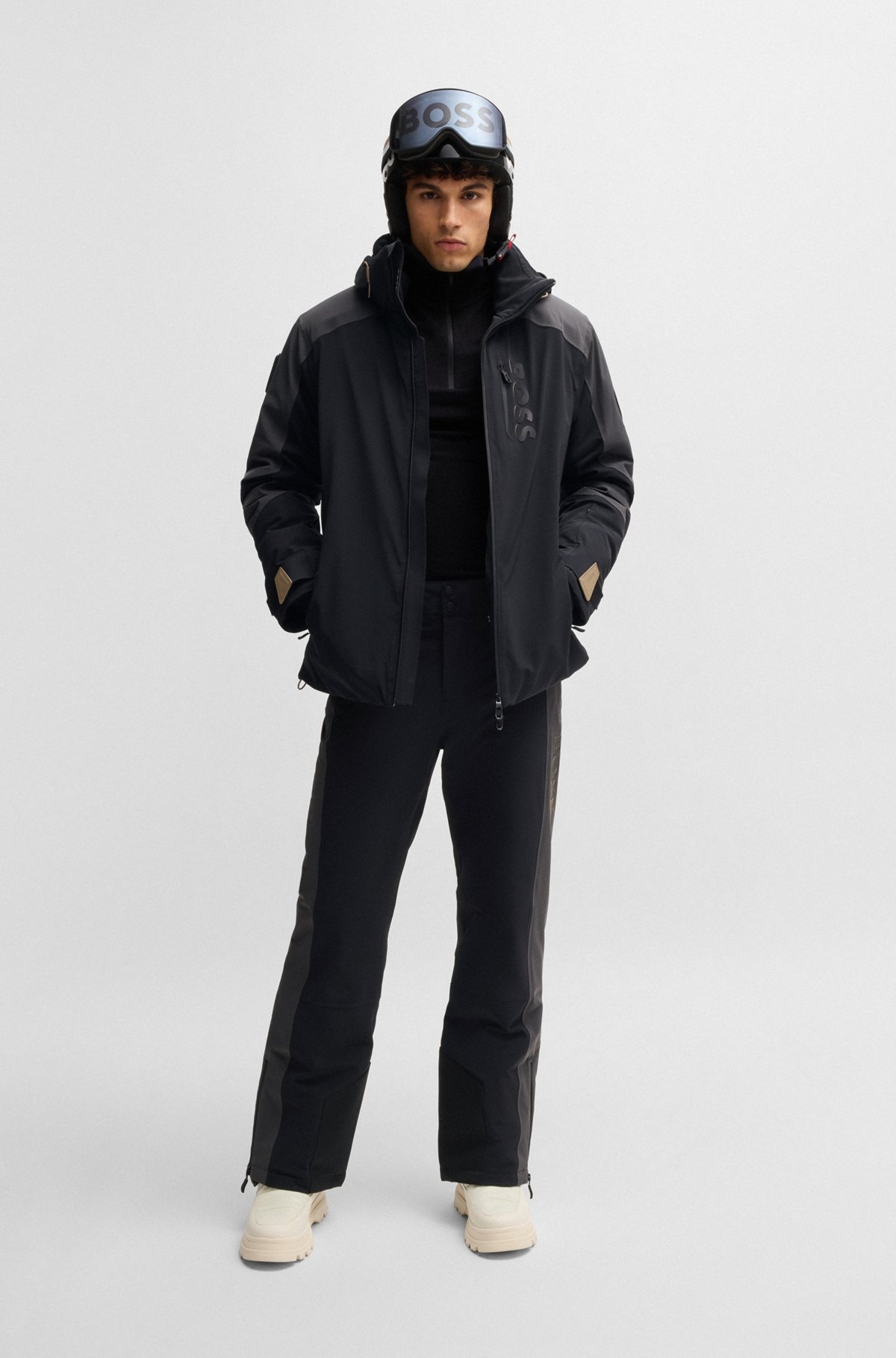 BOSS SKI WATER-REPELLENT TROUSERS IN FLEECE-BONDED FABRIC - 3