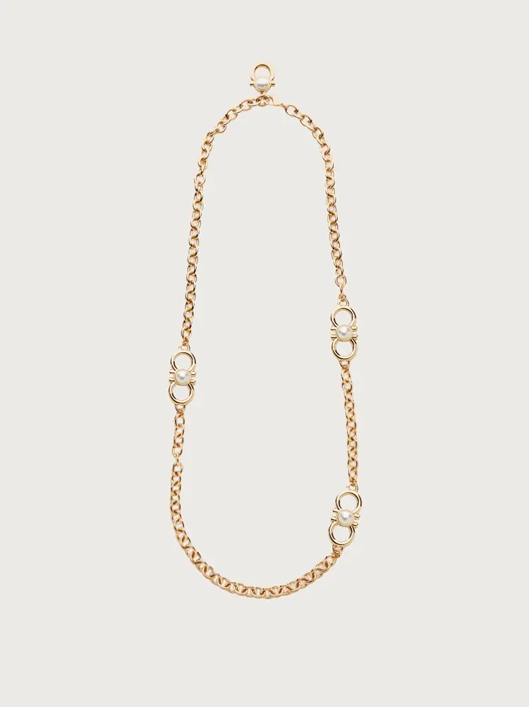 LONG GANCINI AND PEARL PENDANT NECKLACE - 1