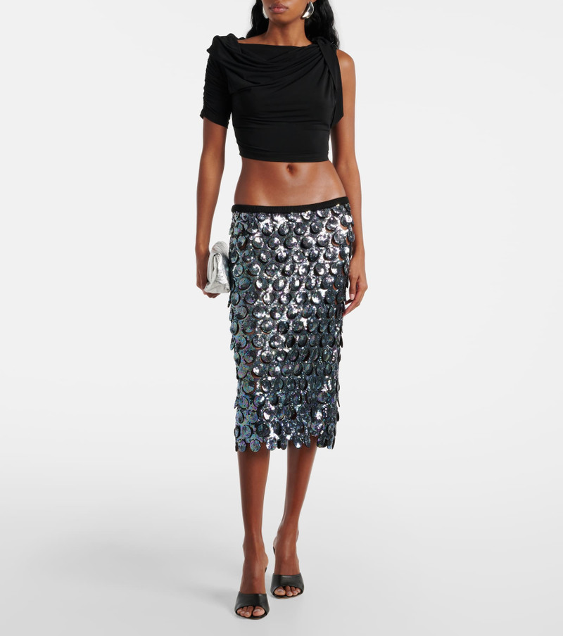 CHRISTOPHER ESBER Photon sequined crochet midi skirt outlook