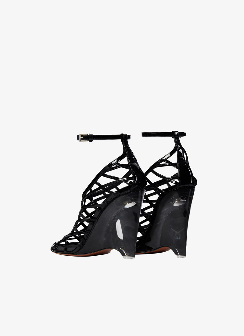 Alaïa LA CAGE WEDGE PUMPS IN PATENT LAMBSKIN outlook