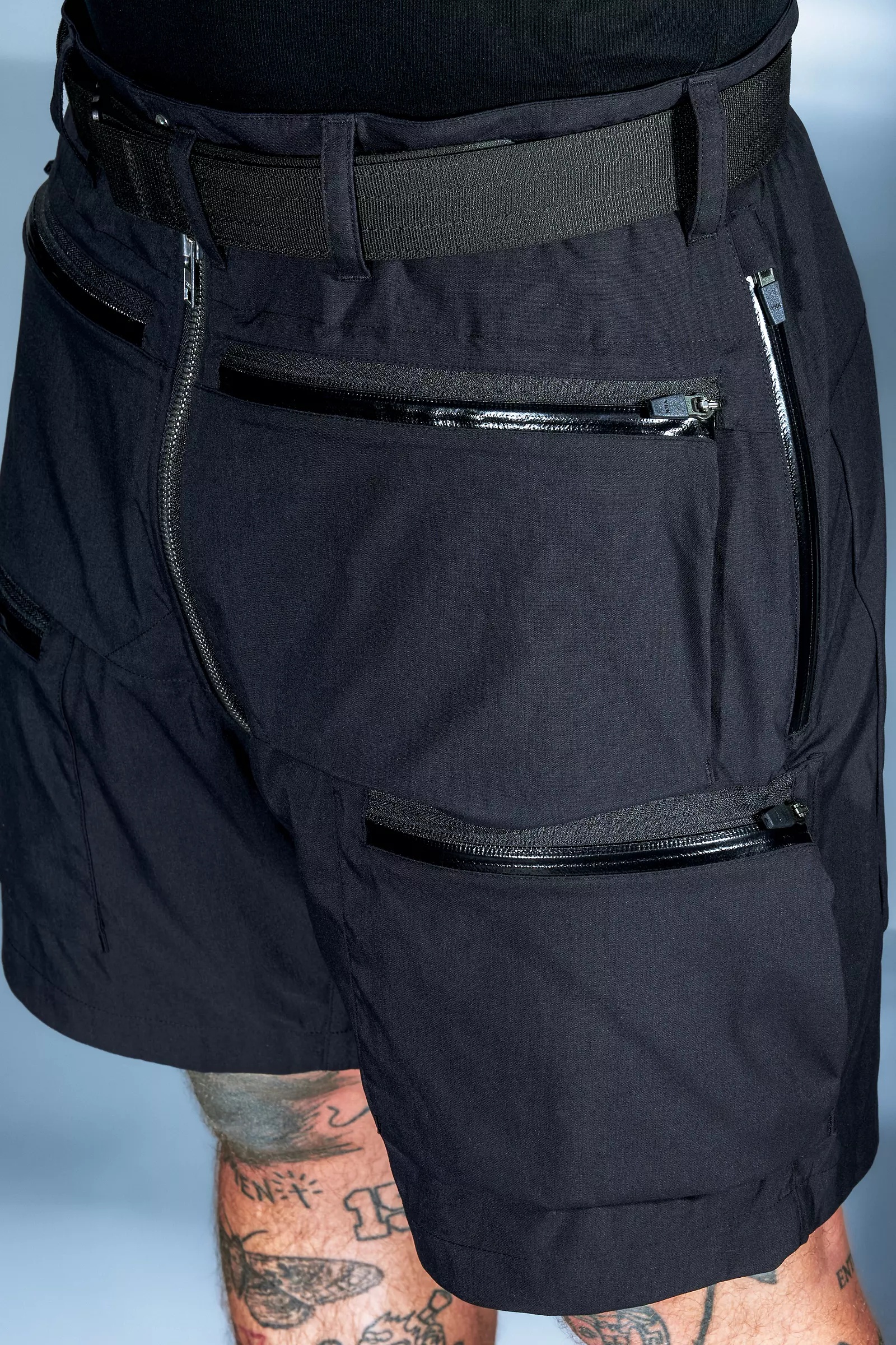 SP38-M Nylon Stretch Cargo Short Pant BLACK - 18