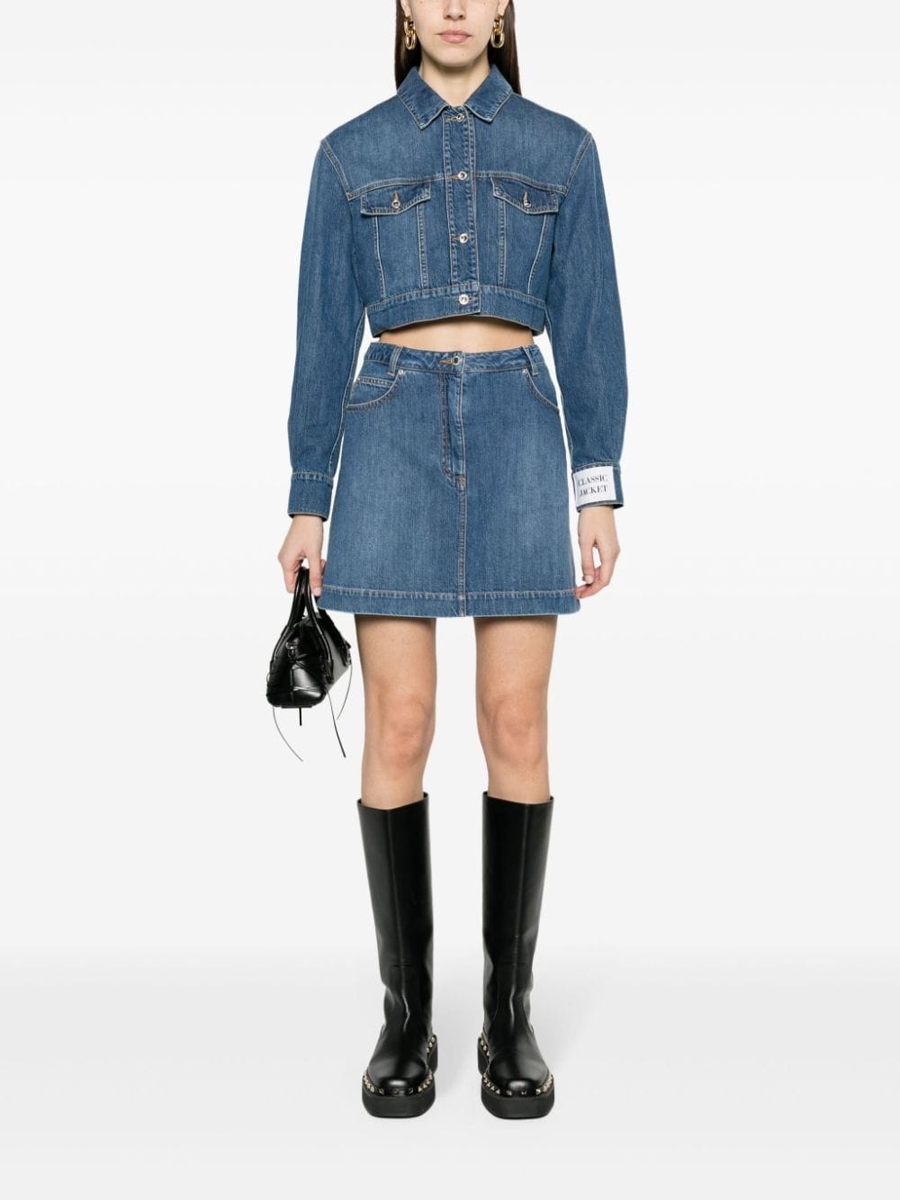 A-line denim miniskirt - 2