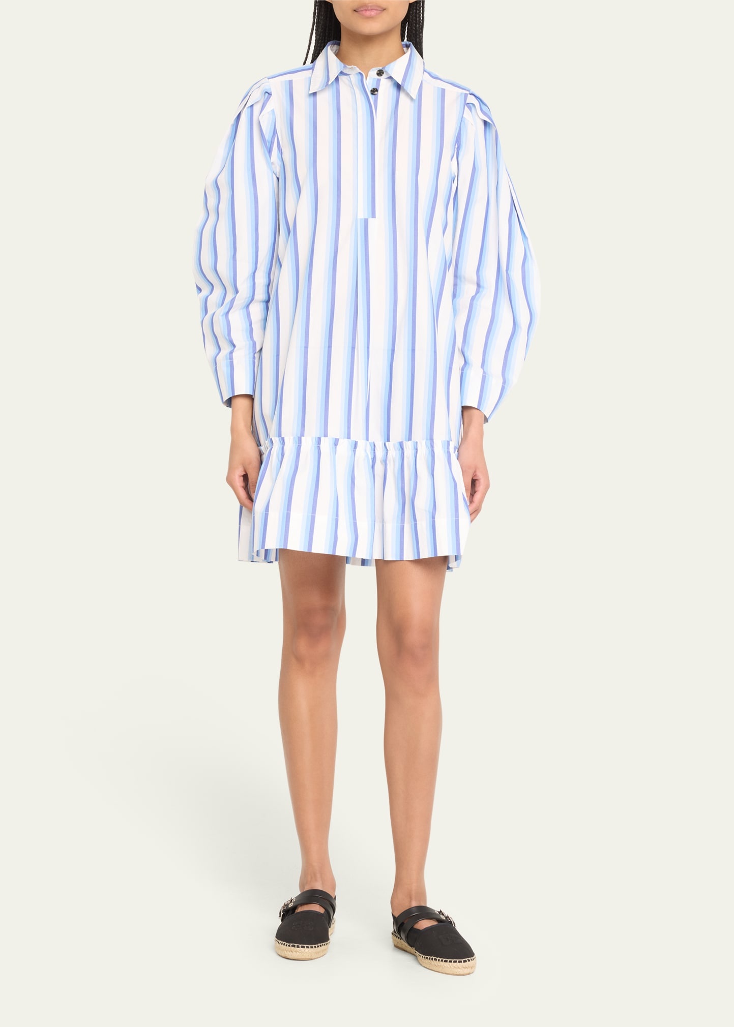 Stripe Cotton Mini Shirtdress - 2