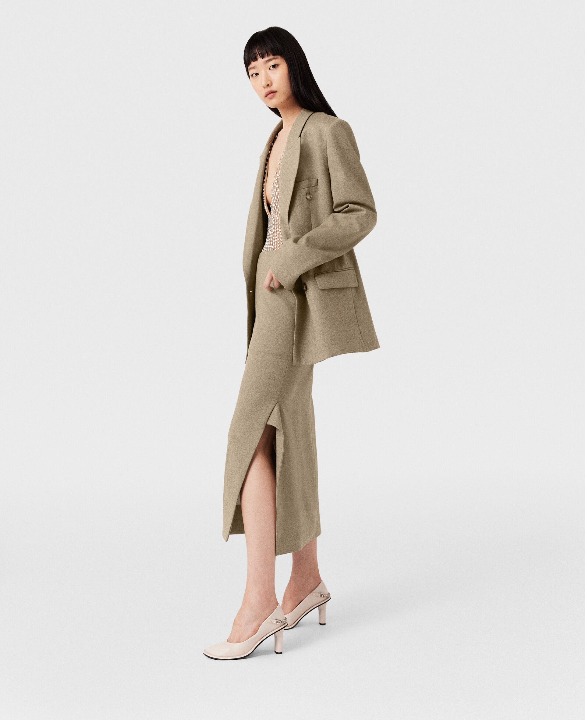 Mid-Rise Wool Midi Skirt - 2