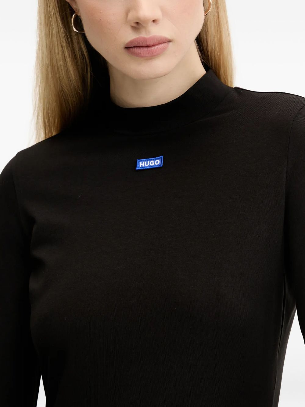 mock-neck logo-tab mini dress - 5