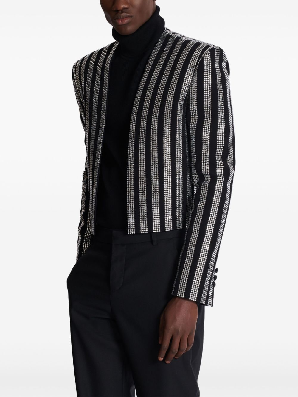 rhinestone-embellished spencer jacket - 5
