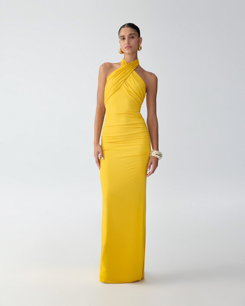 CAROLINA HERRERA Criss-Cross Halterneck Gown outlook