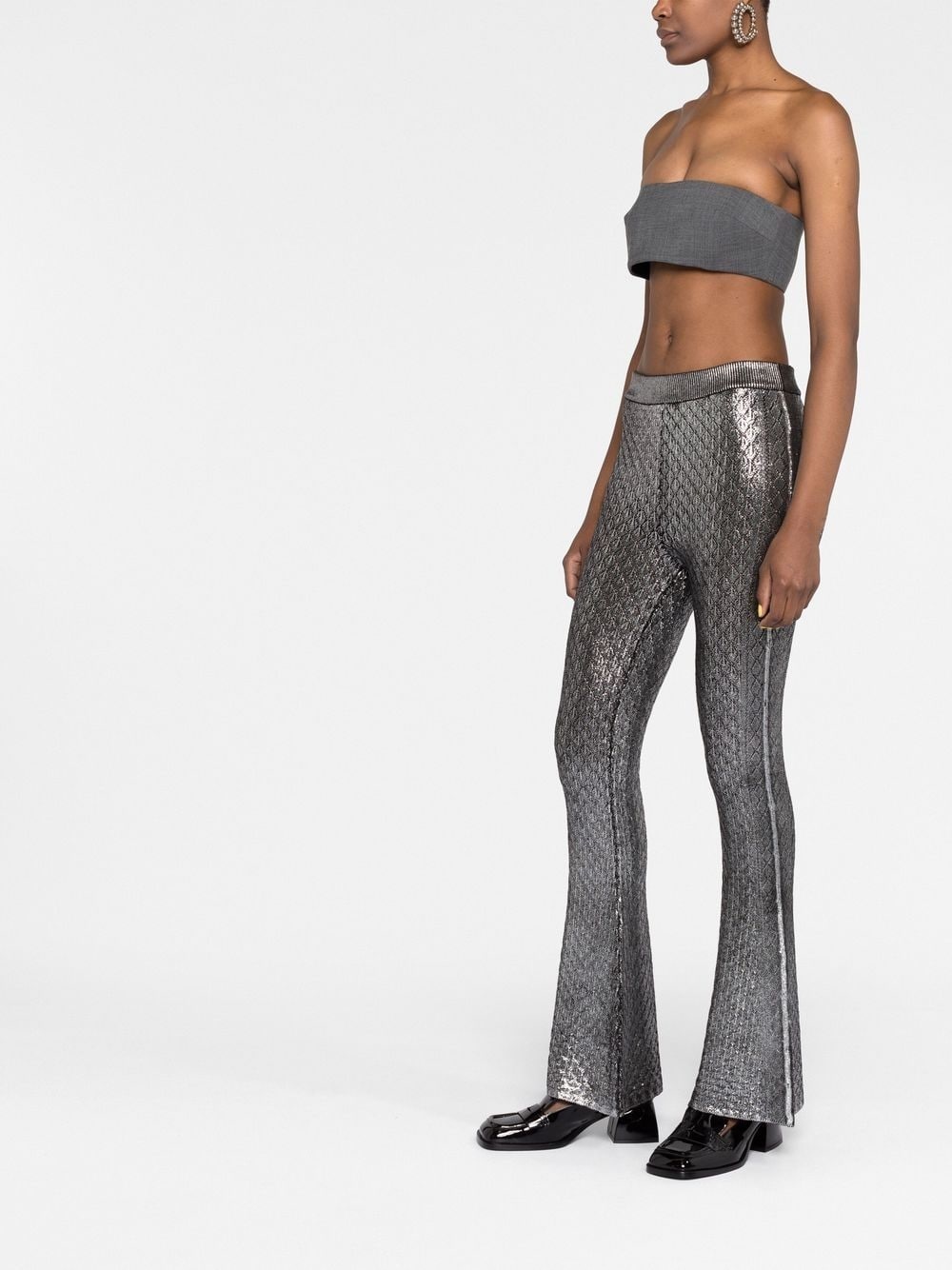 high waist flared trousers - 6