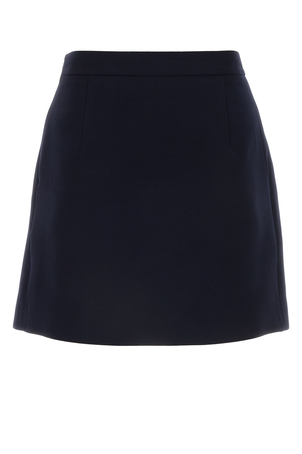 Navy blue wool mini skirt - 2