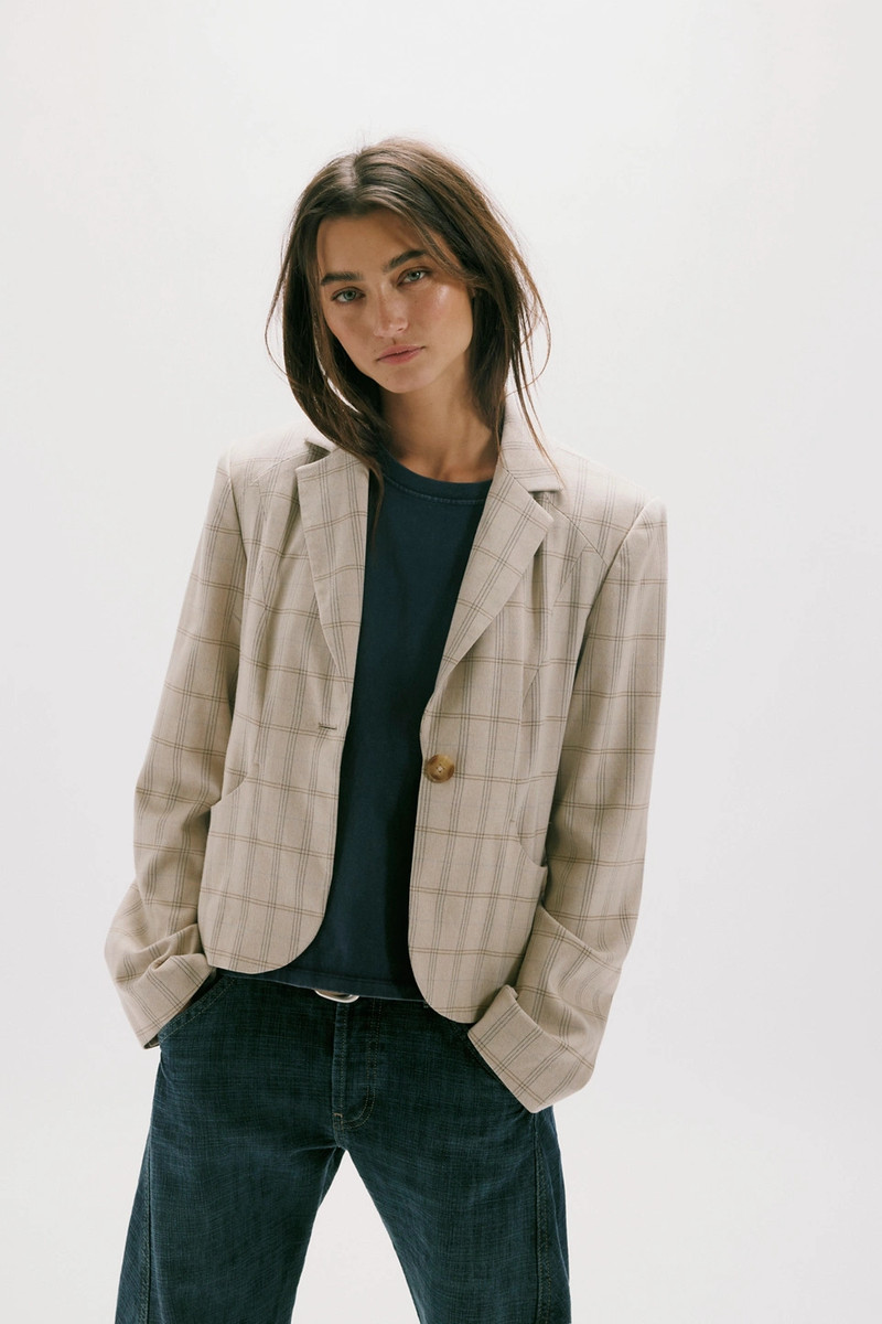 Whip Smart Plaid Blazer 1