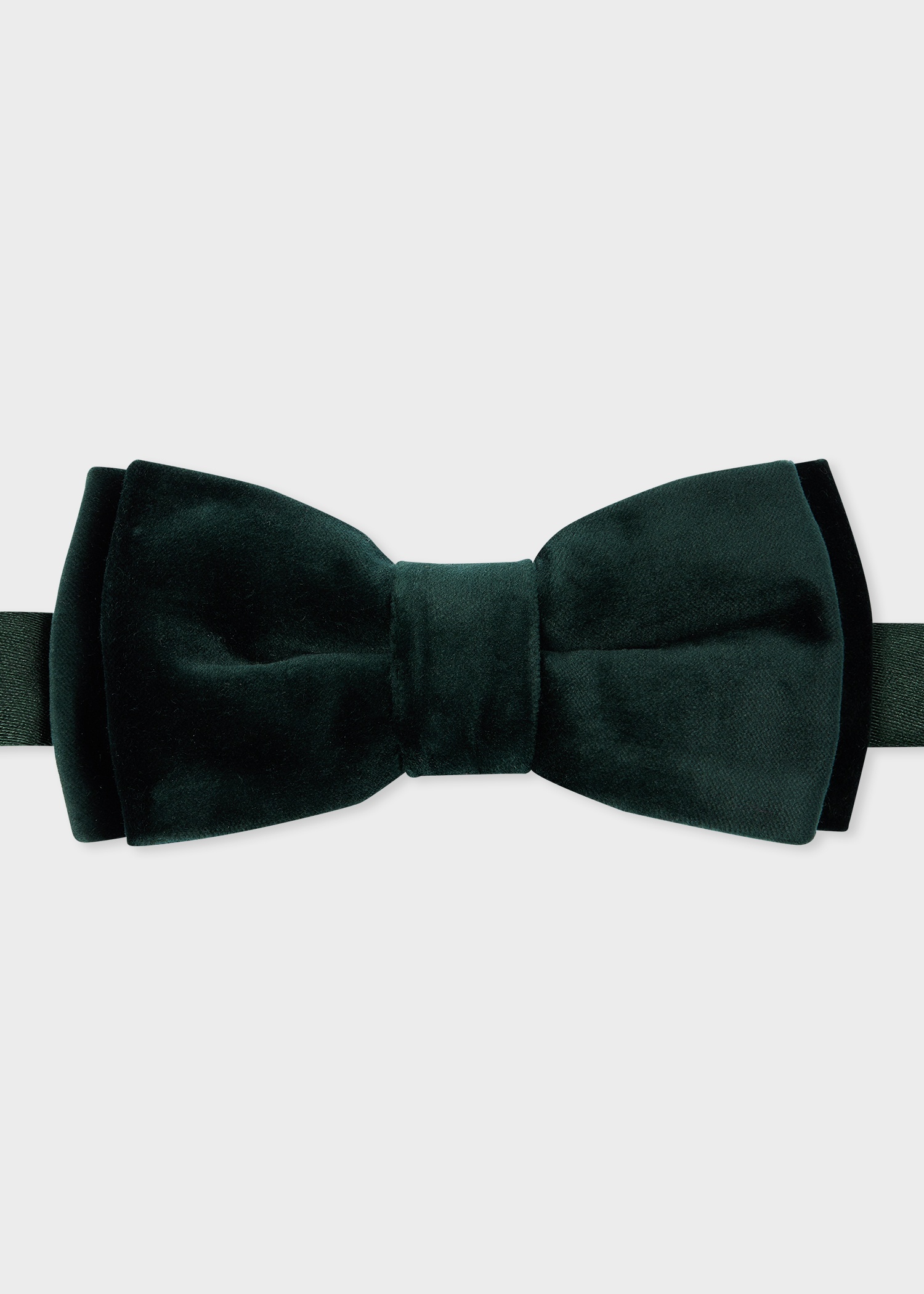 Dark Green Velvet Bow Tie - 1