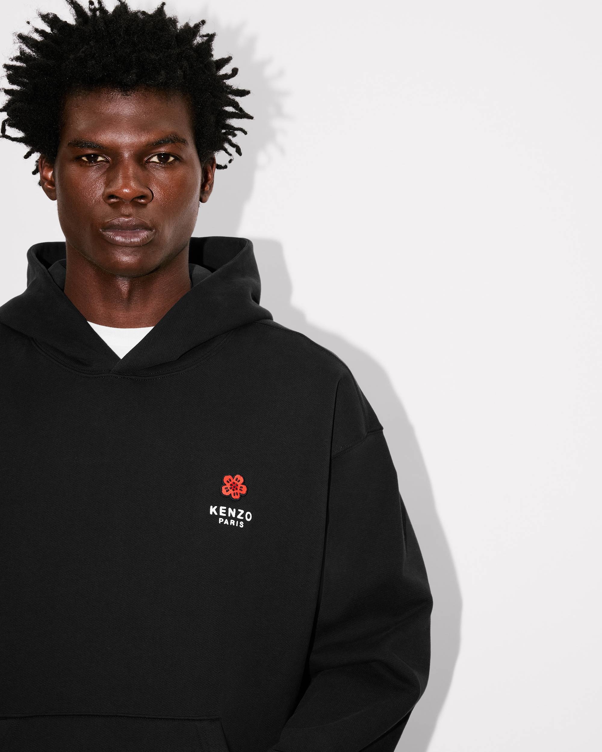 'Boke Flower' embroidered oversized hoodie in cotton - 6