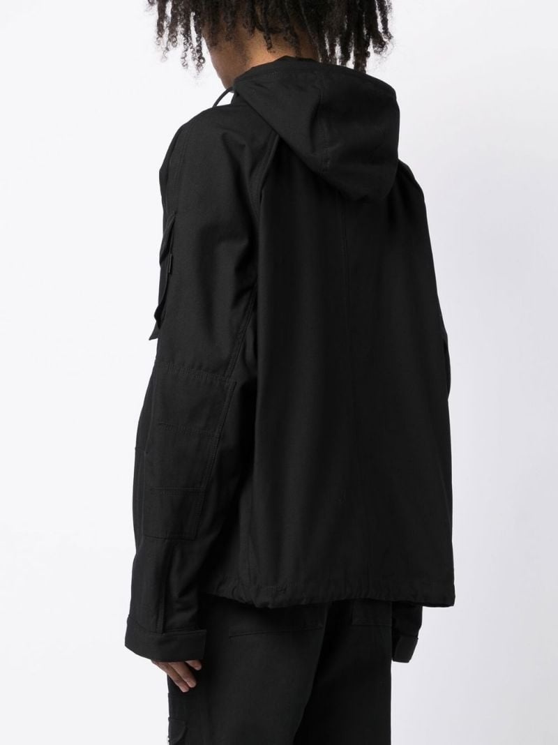 drawstring hood shirt jacket - 3