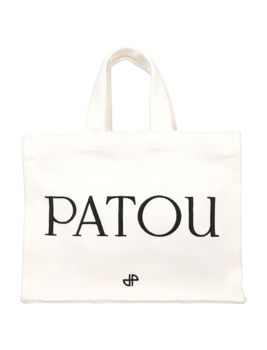 トートバッグ PATOU SS24 PATOU SMALL TOTE BAG (AC0440076001W 001W WHITE) PATOU PATOU SMALL CANVAS TOTE BAG | baltini | REVERSIBLE