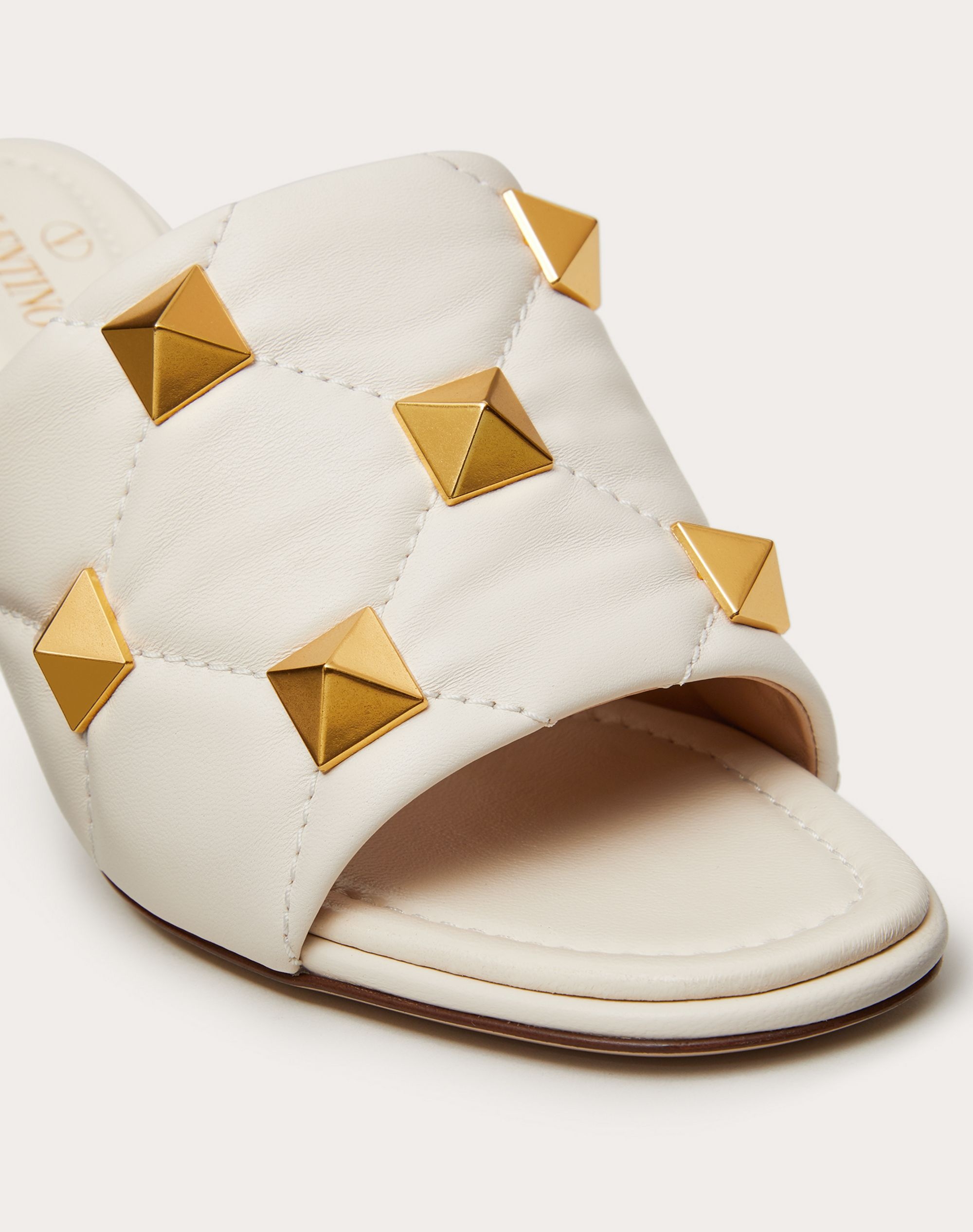 ROMAN STUD SLIDE SANDAL IN QUILTED NAPPA 65 MM - 5