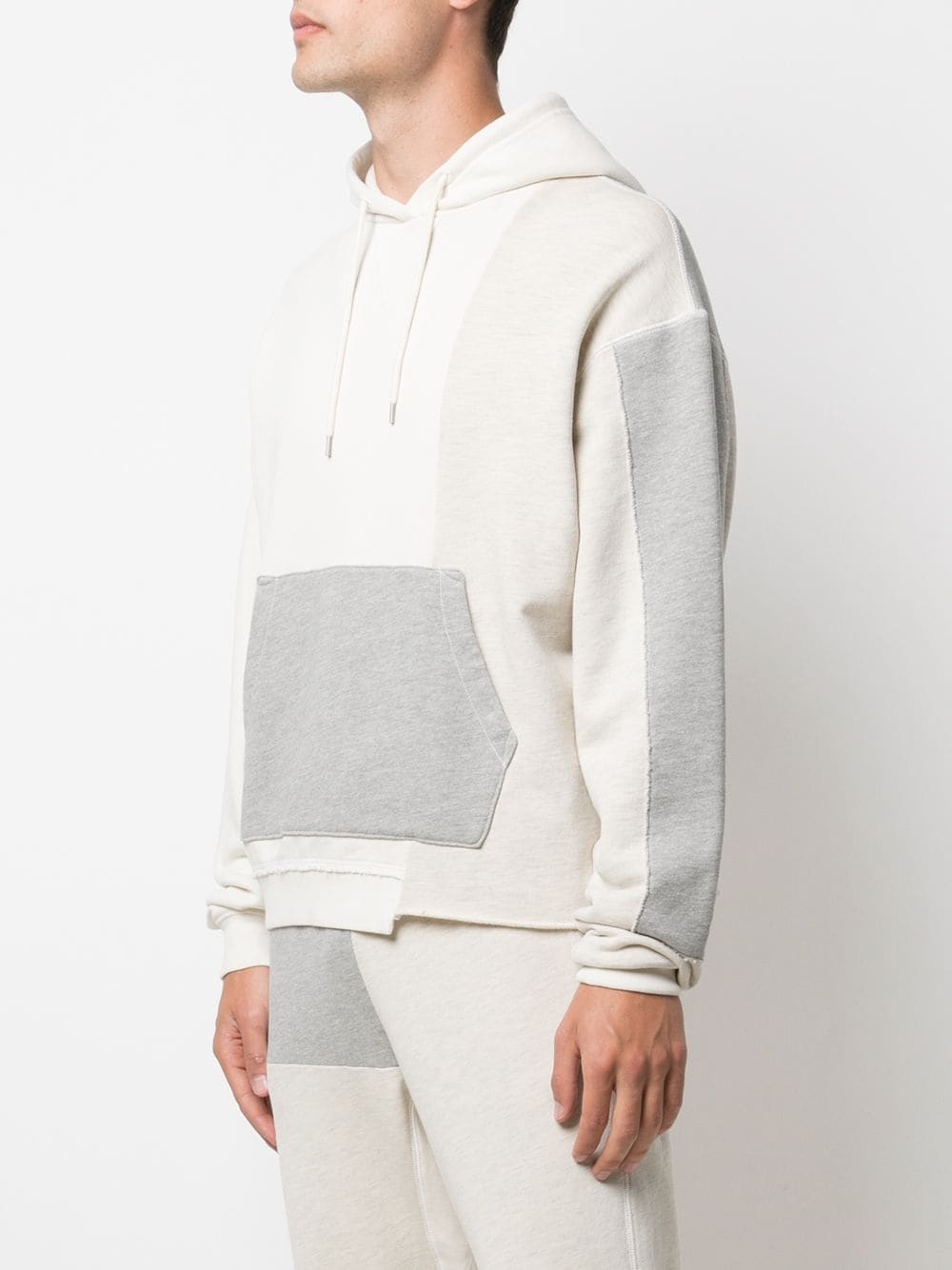 colour-block drawstring hoodie - 3