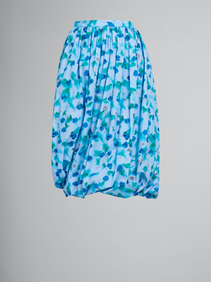 LIGHT BLUE POPLIN BALLOON MIDI SKIRT WITH REVERIE PRINT - 1