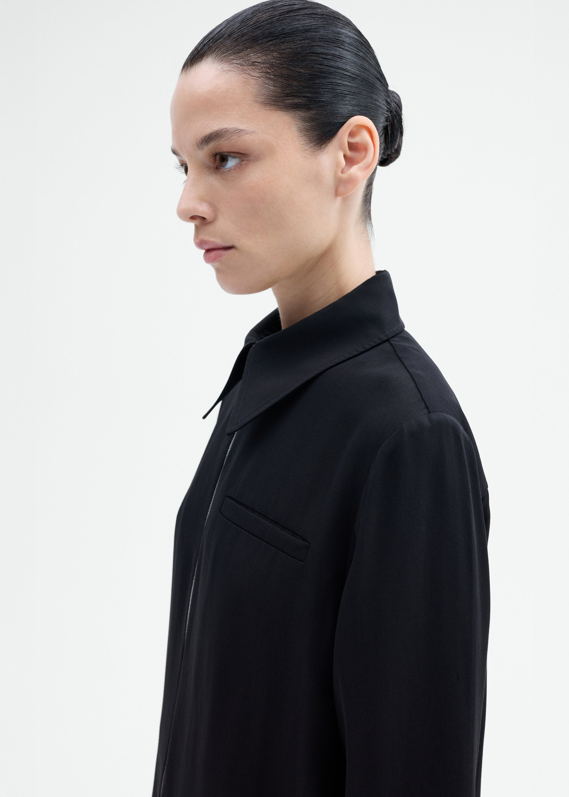 Zip-Front Dress in Viscose Wool - 6