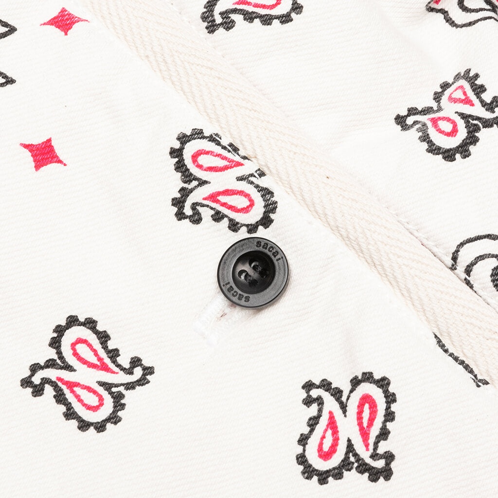 SACAI BANDANA PRINT SHORTS - OFF WHITE - 5