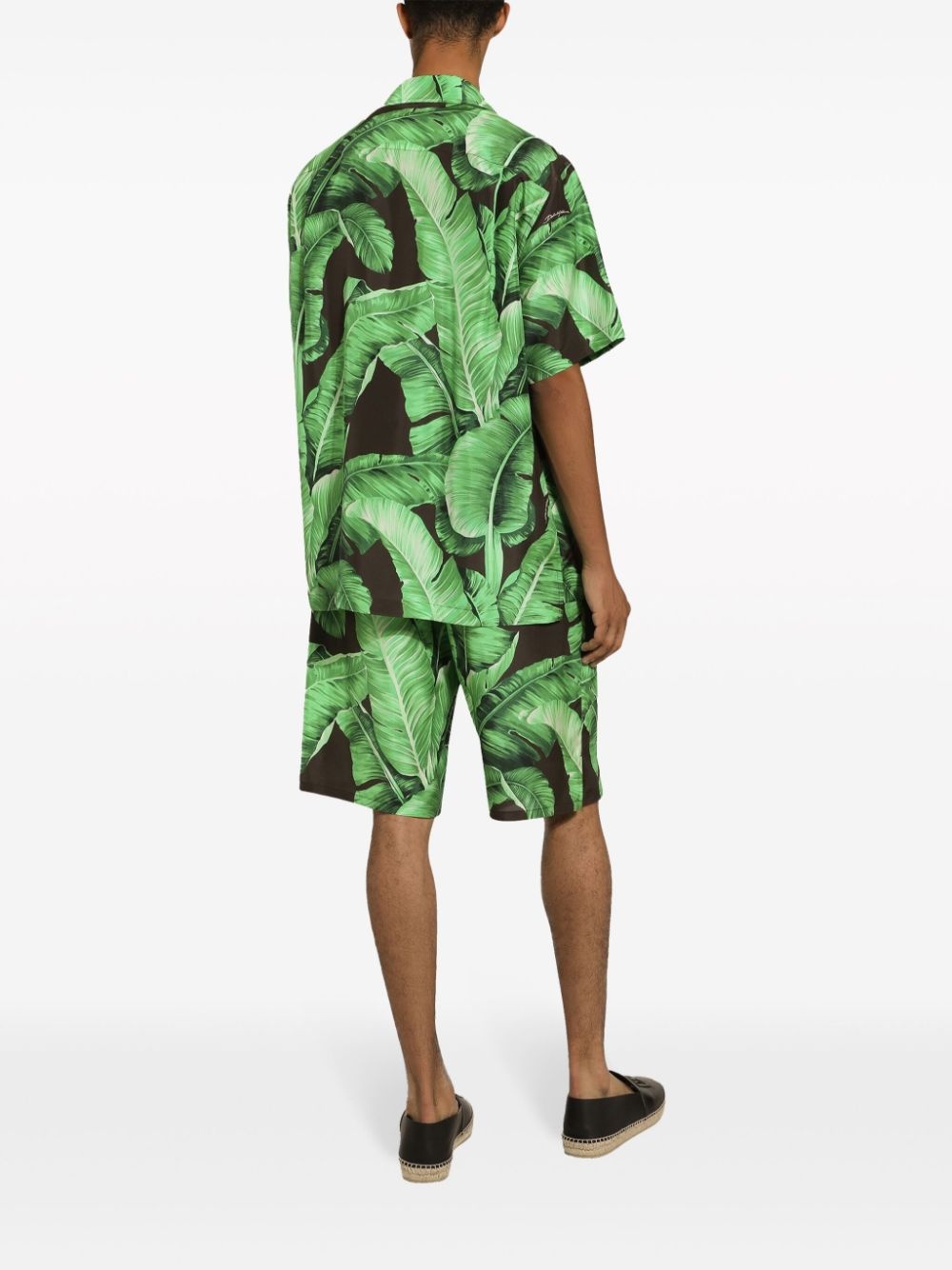 banana leaf-print Bermuda shorts - 4