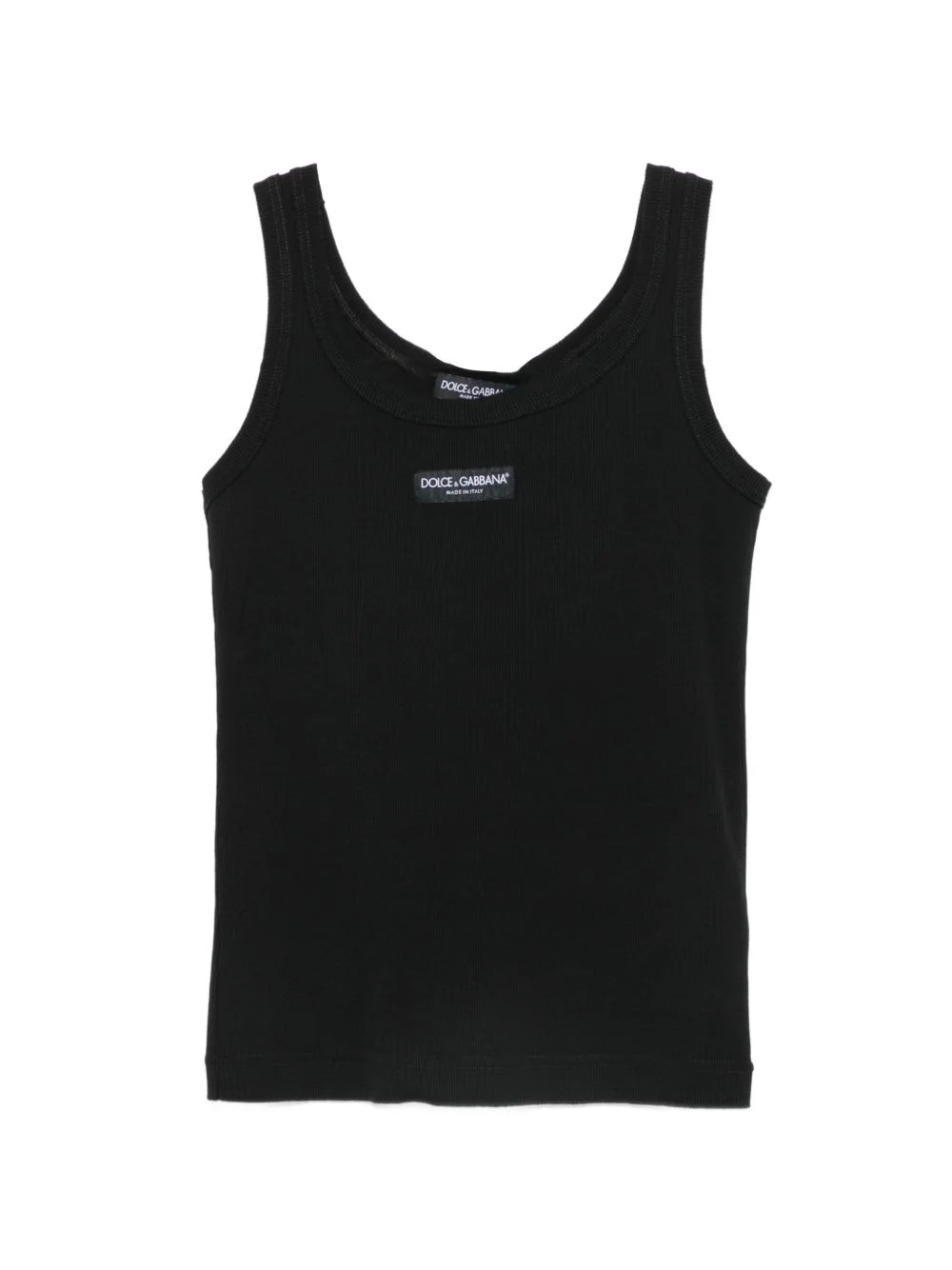 logo-patch ribbed-knit tank top - 1