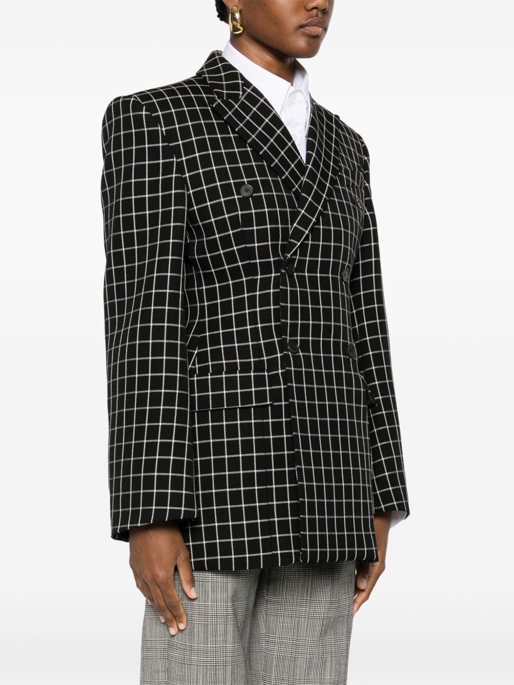 check-pattern blazer - 3
