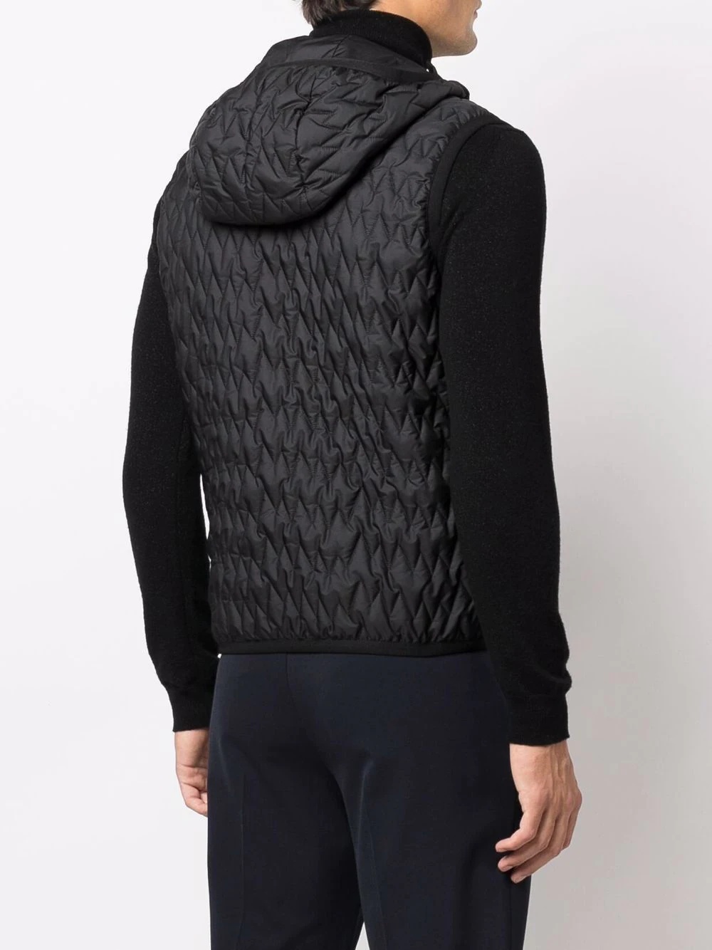 quilted hooded gilet - 4