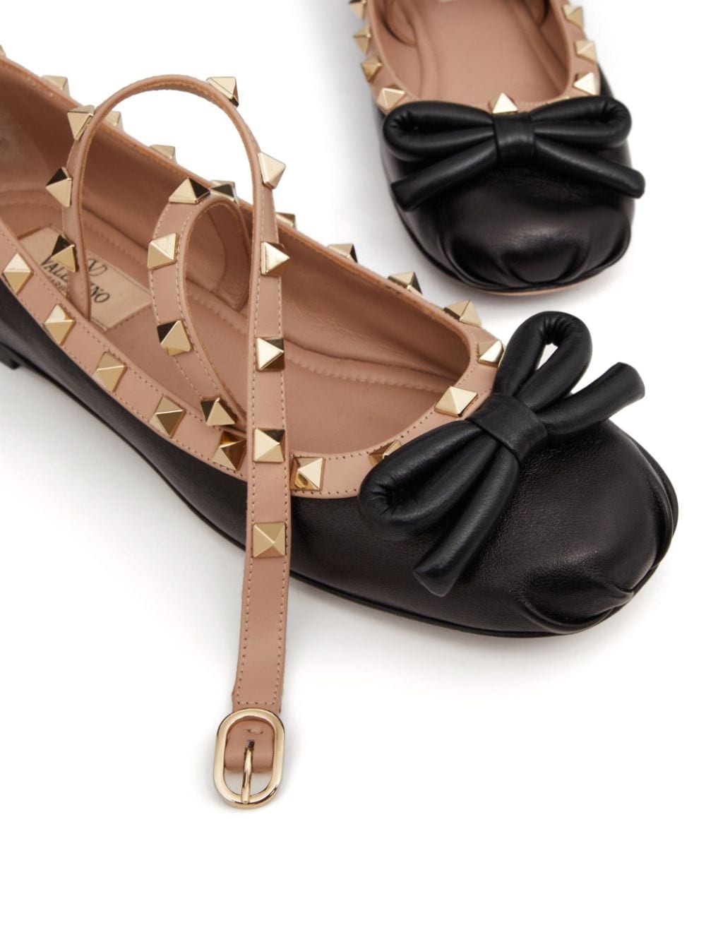 Rockstud leather ballerina shoes - 5