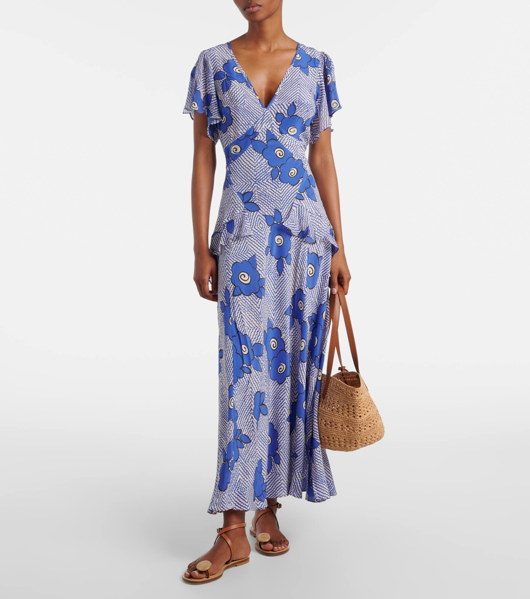 Evie floral silk maxi dress - 2