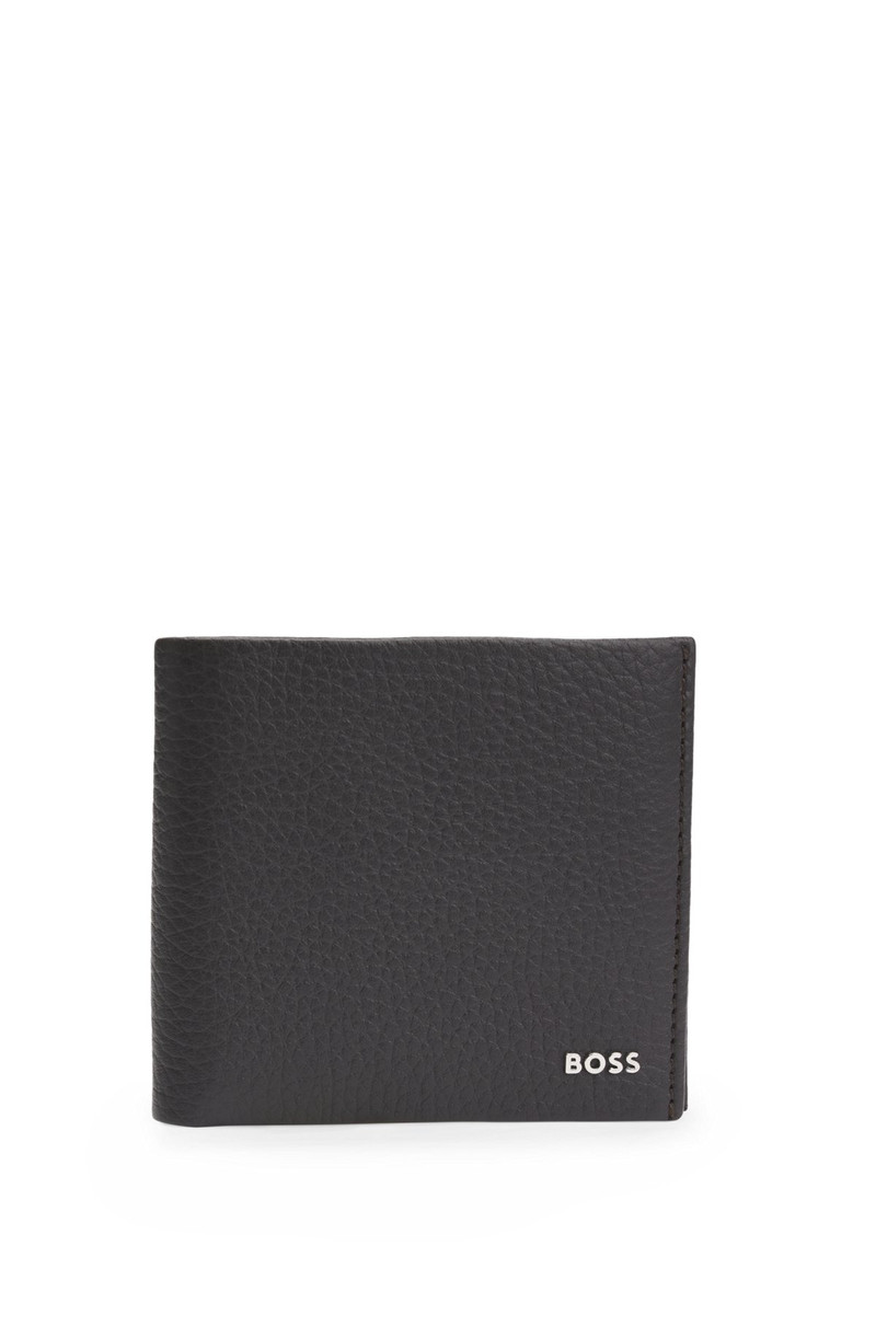 GRAINED-LEATHER WALLET WITH LOGO LETTERING 1