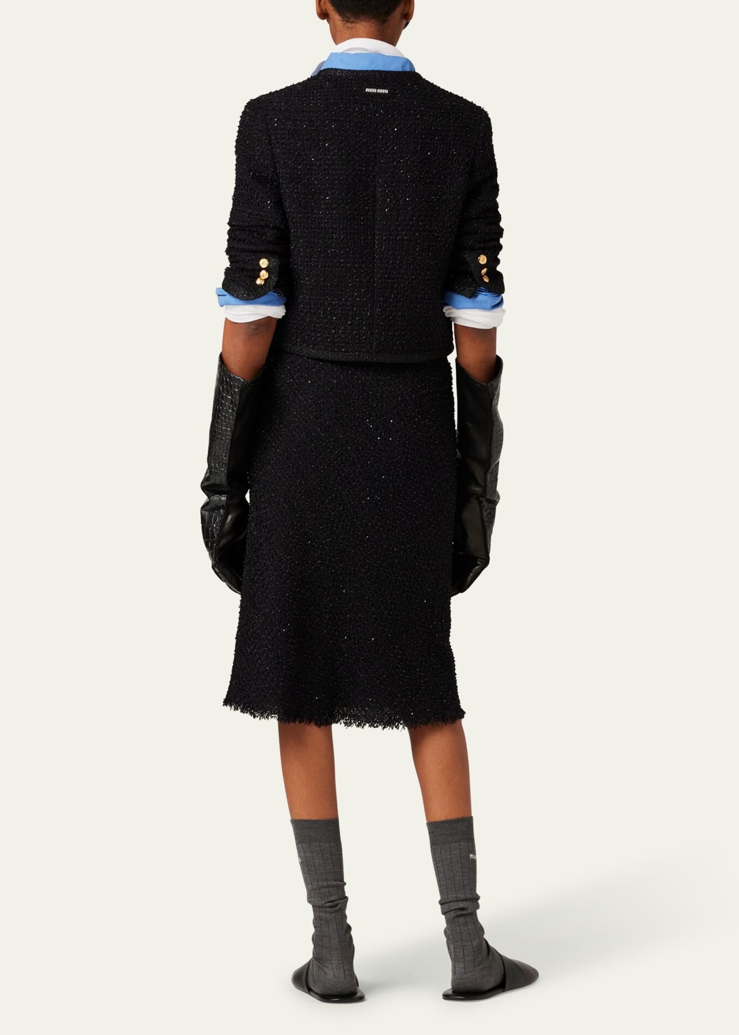 Metallic Wool Cropped Jacket - 3