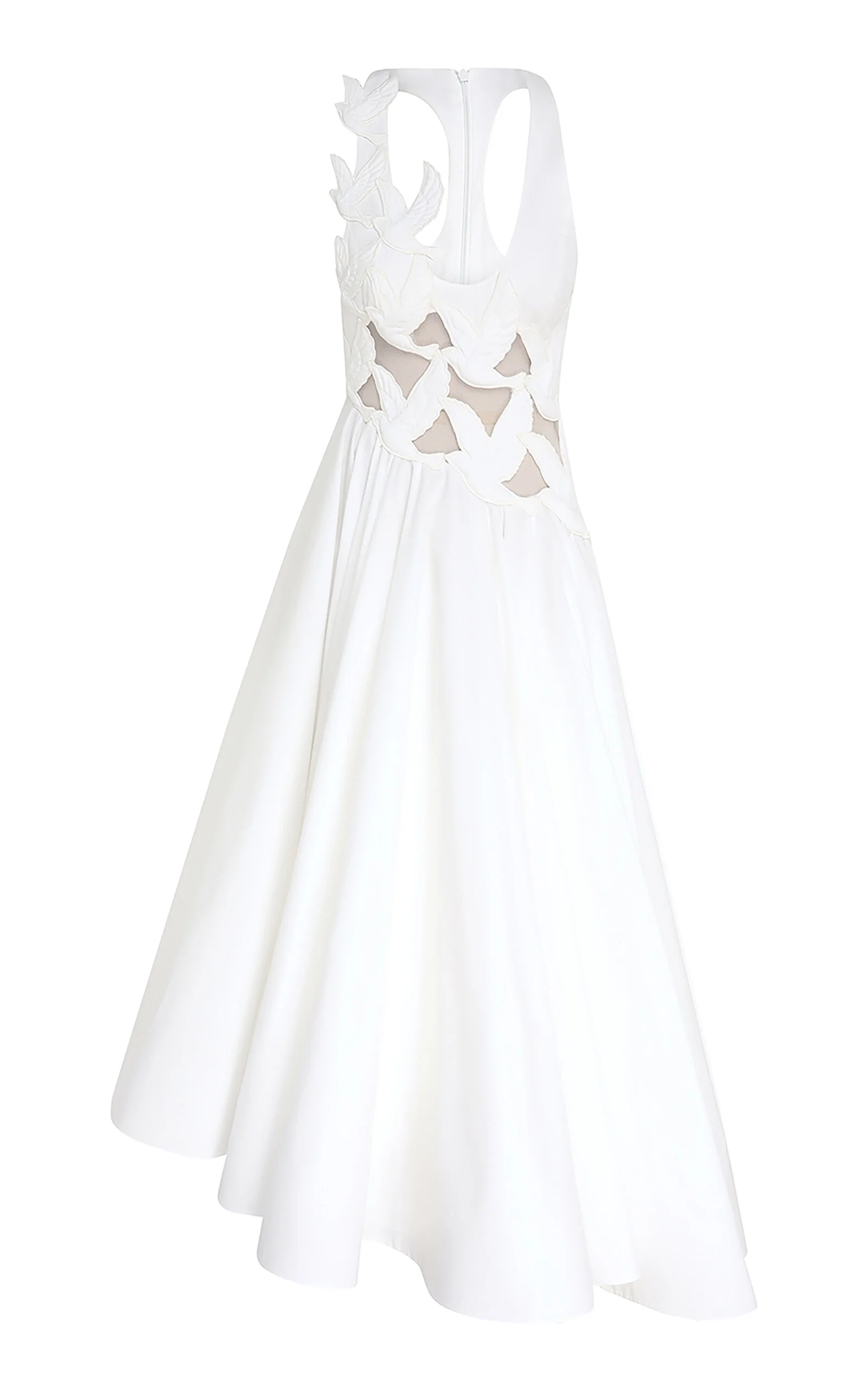 Luna Appliquéd Cotton Midi Dress ivory - 1