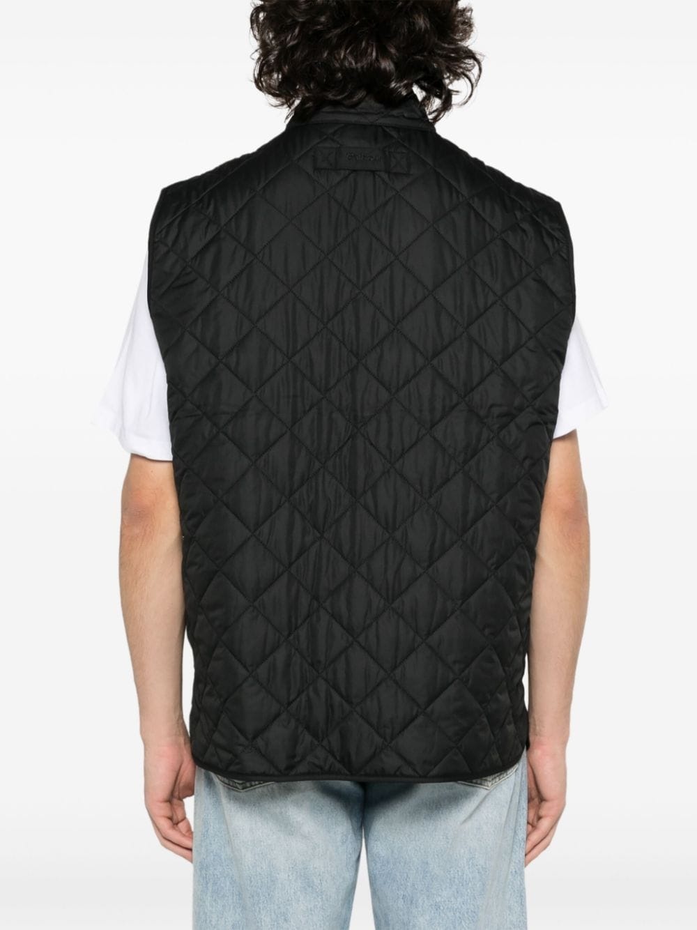 diamond-quilted logo-embroidered gilet - 4