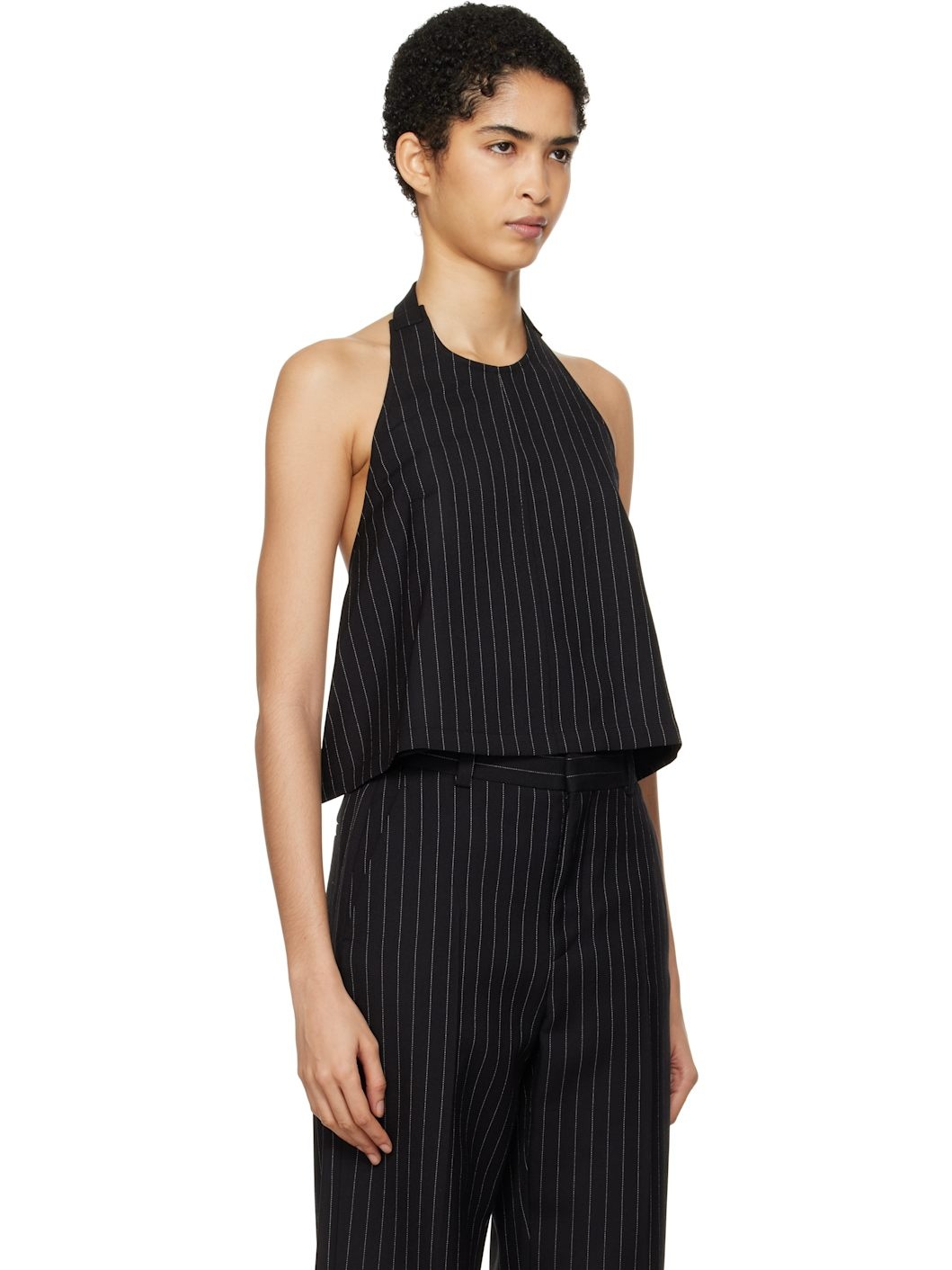 Black Backless Halter Top - 2