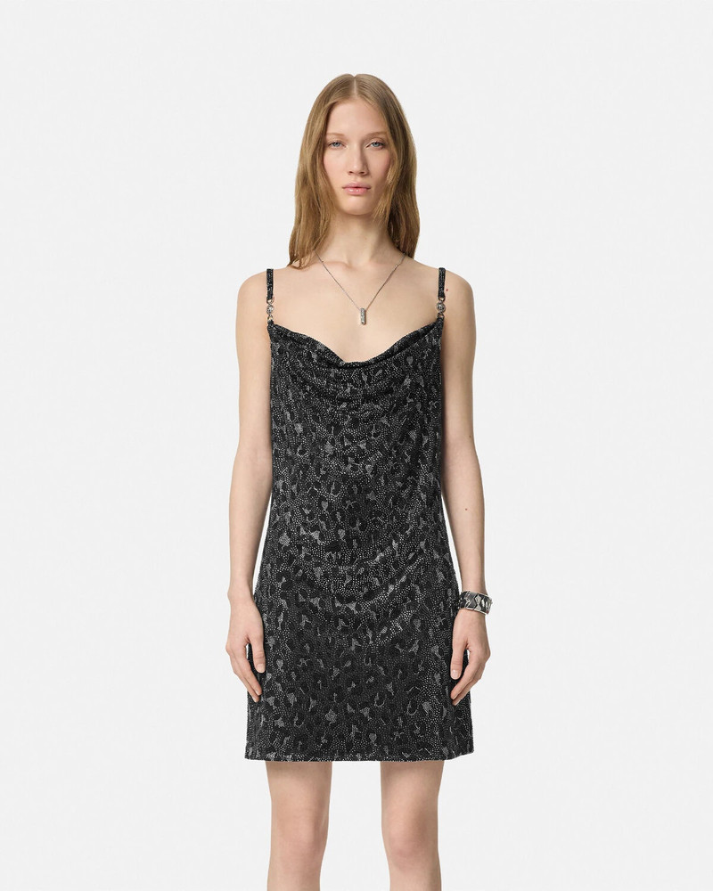 Crystal Leopard Slip Mini Dress 4