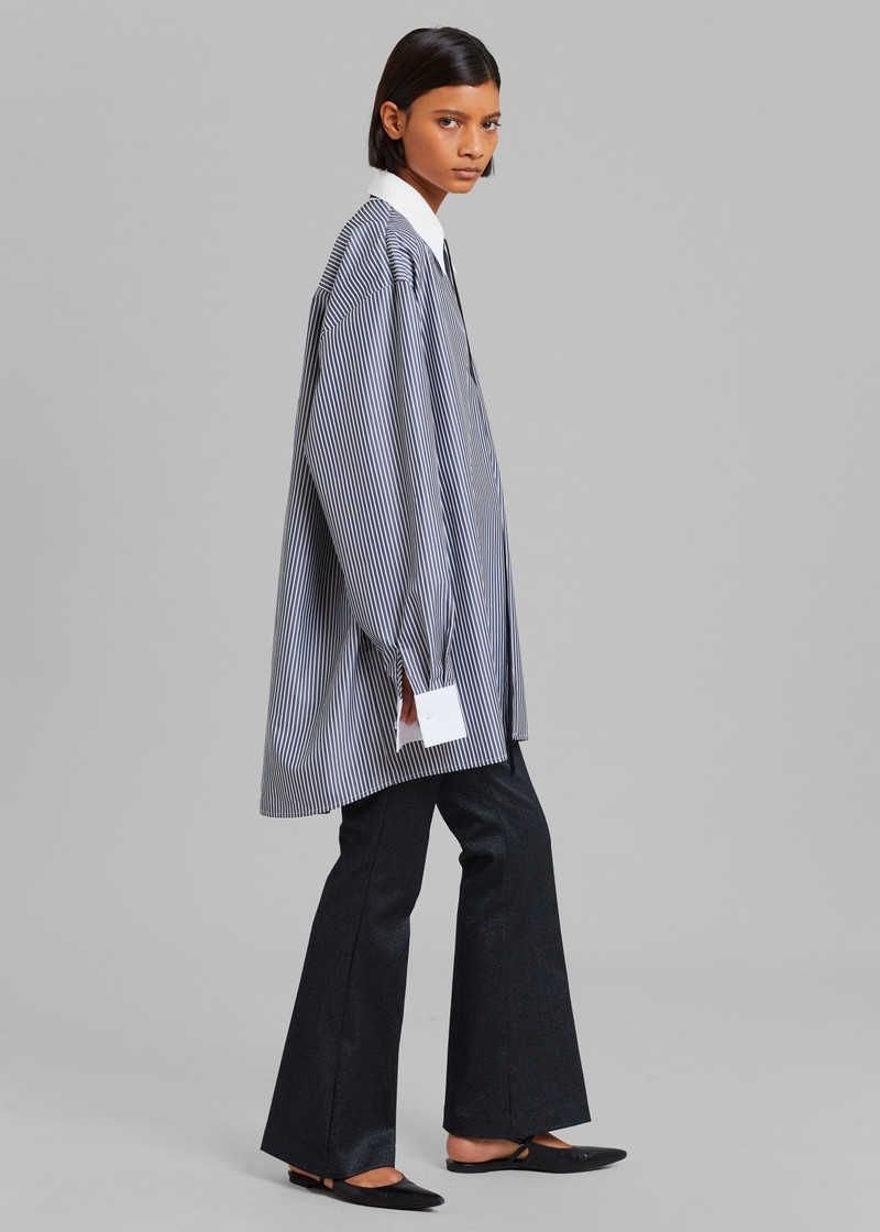 Jany Tie-Neck Shirt - Black Stripe 3